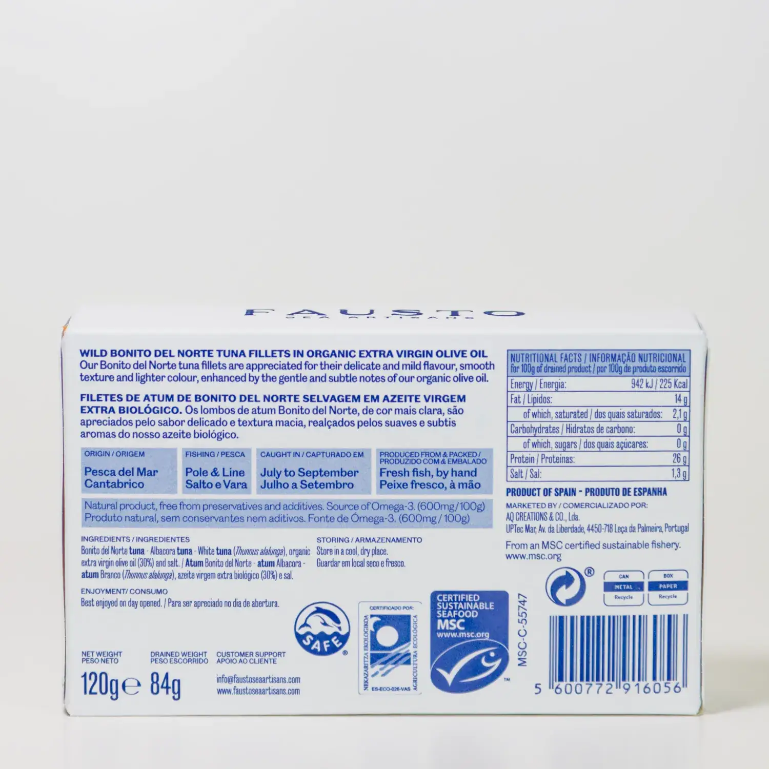 Bonito del Norte tonijnfilets in biologische extra vierge olijfolie - afbeelding 2