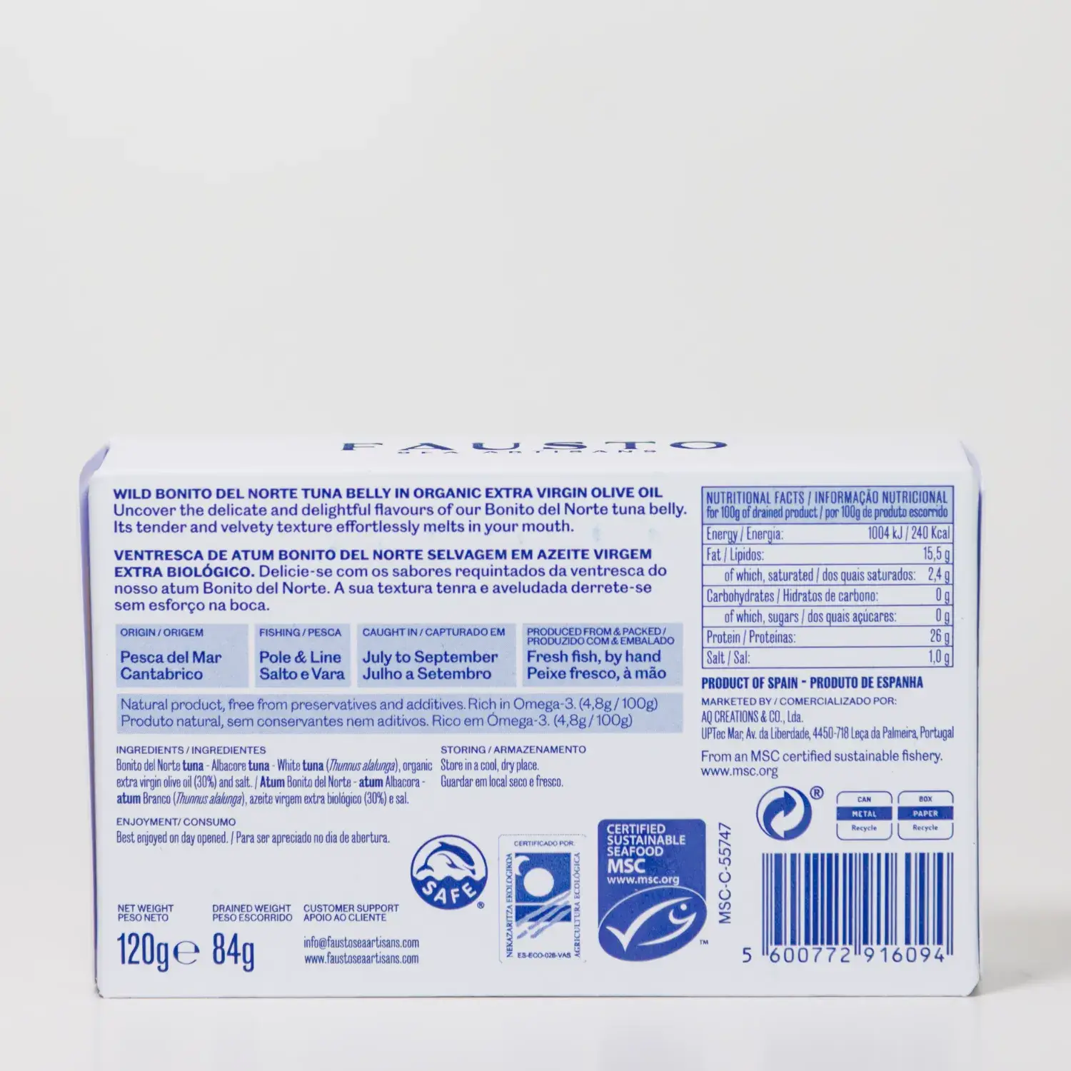 Bonito del Norte buik van tonijn (Ventresca) in biologische extra vierge olijfolie - afbeelding 2