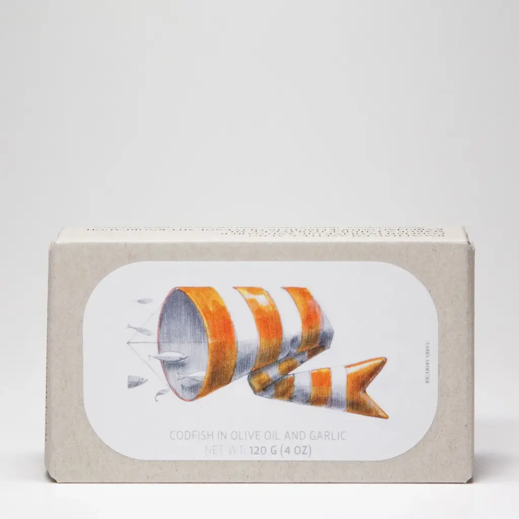 Kabeljauw in olijfolie met look