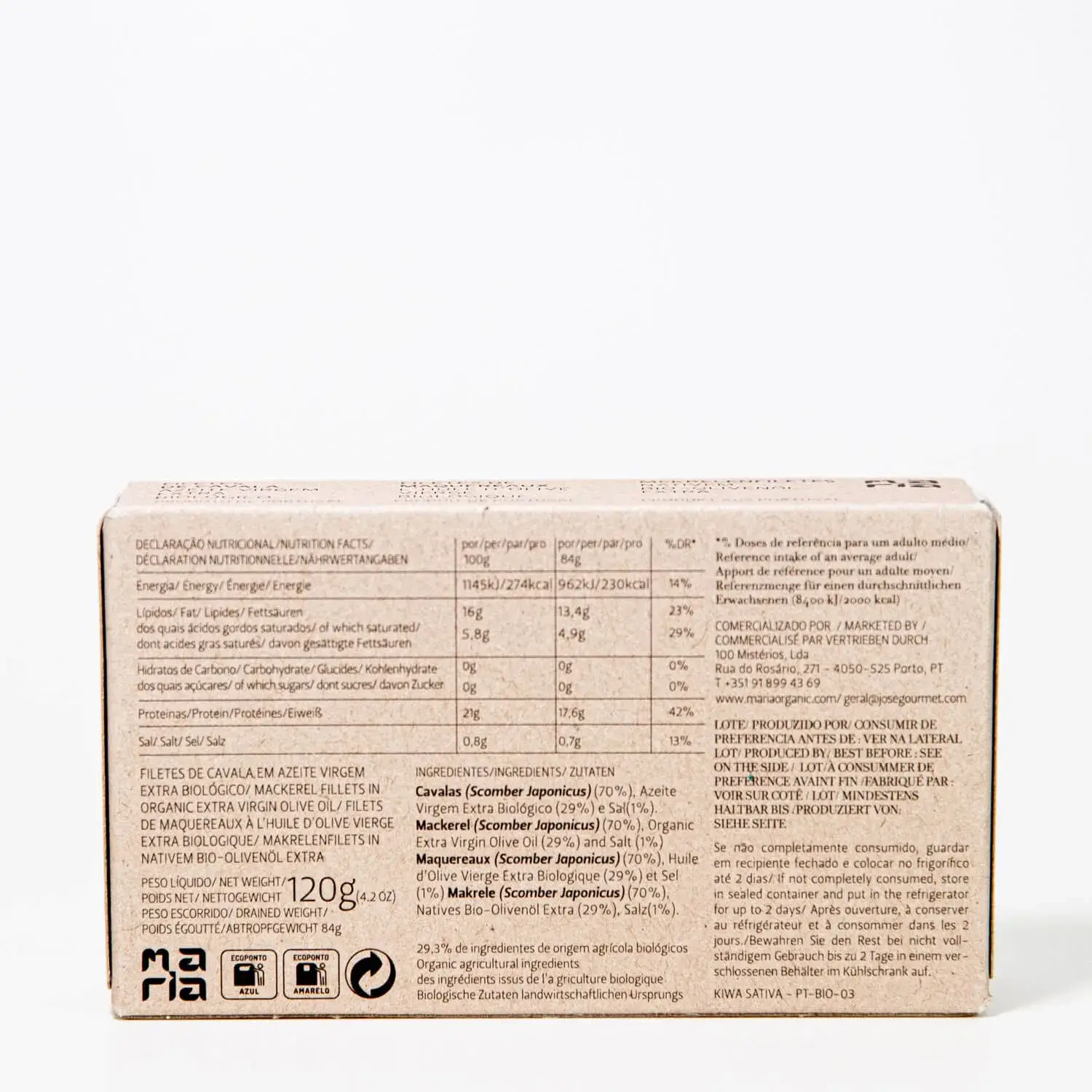 Makreelfilets in biologische extra vierge olijfolie - afbeelding 2