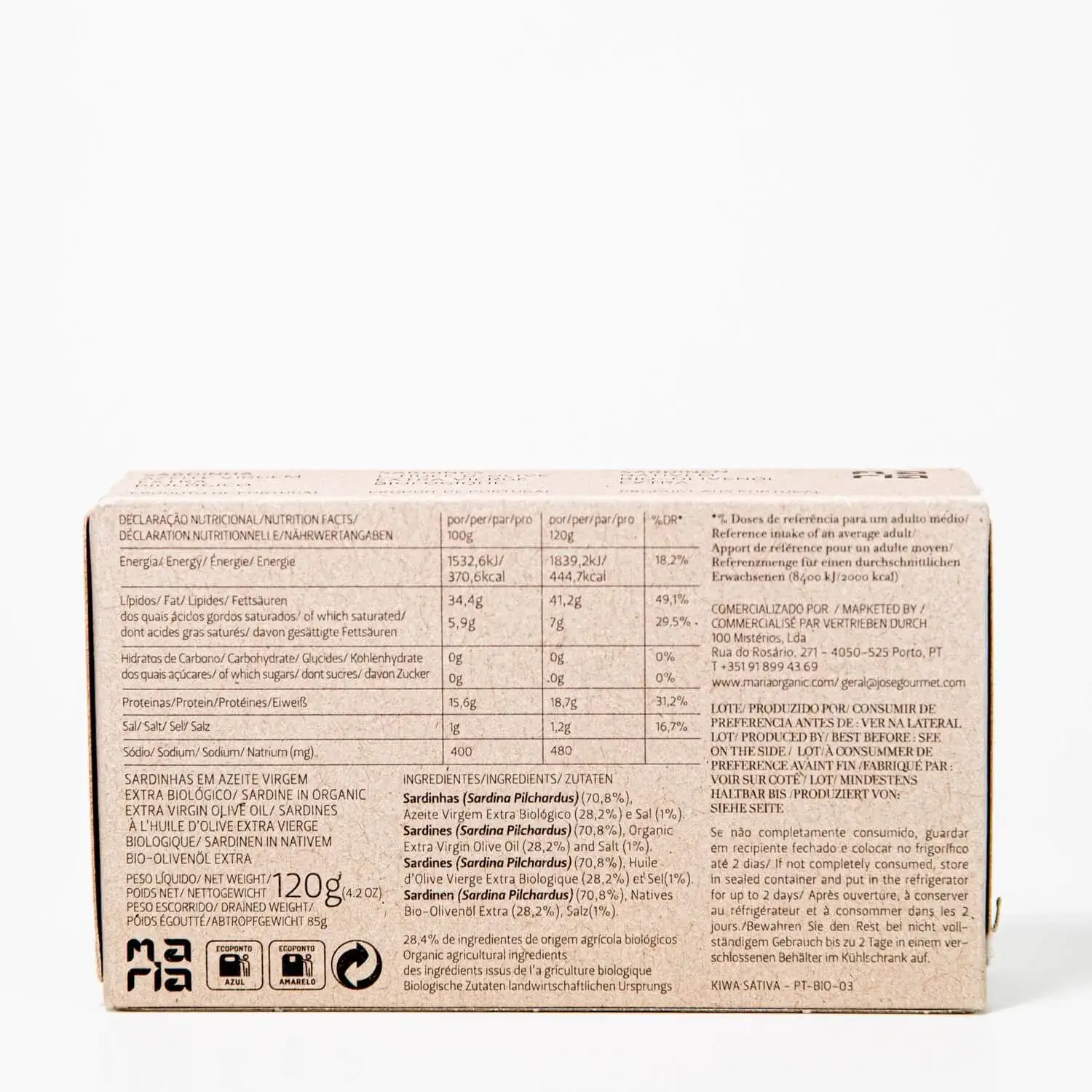 Sardines in biologische extra vierge olijfolie - afbeelding 2