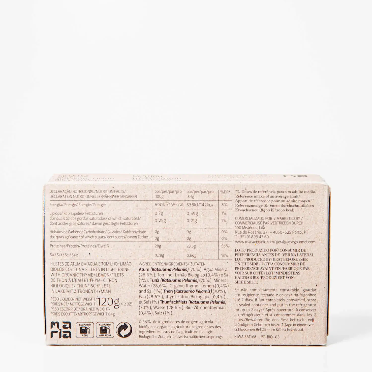 Tonijnfilets in pekel en biologische tijm-citroen - afbeelding 2